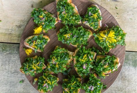 Apéro composé de plantes sauvages.