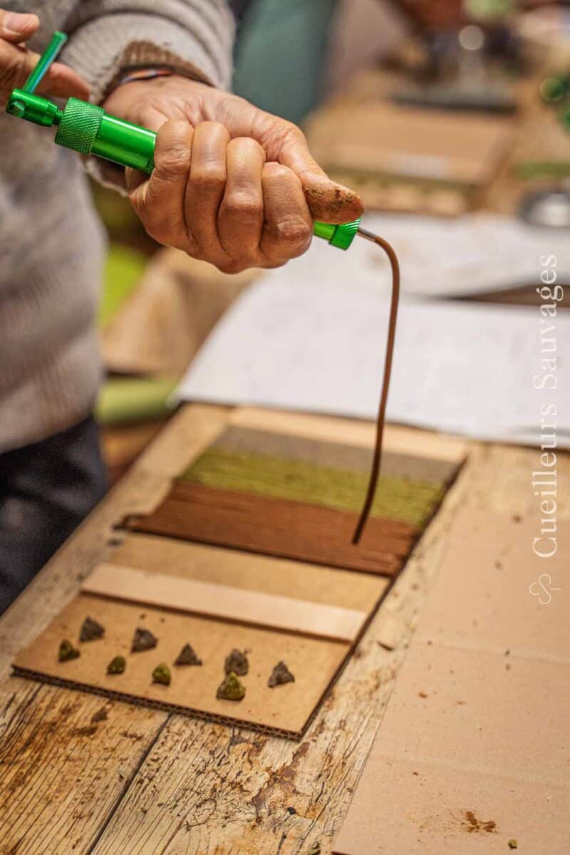 Atelier de fabrication d'encens naturels: extrusion des bâtons. Cueilleurs sauvages
