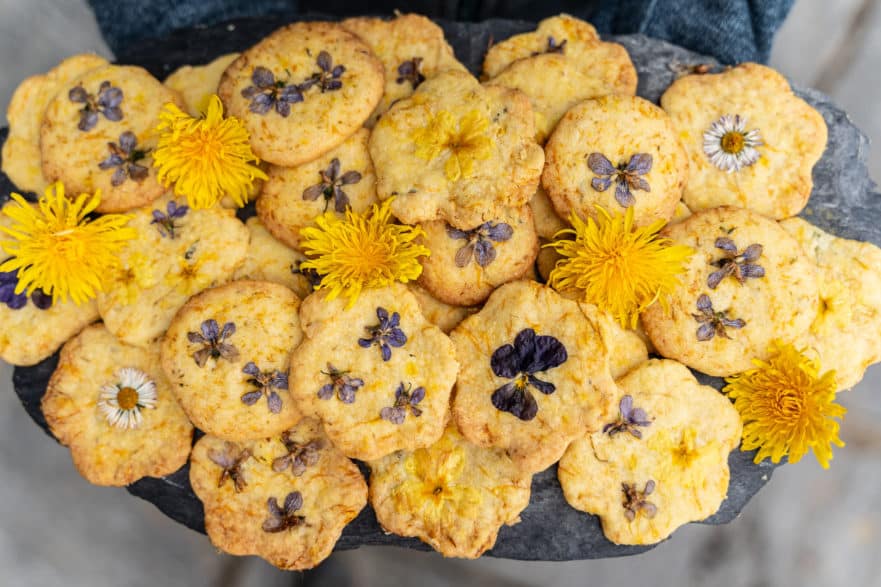 Sablés aux fleurs de pissenlits. Cueilleurs Sauvages.