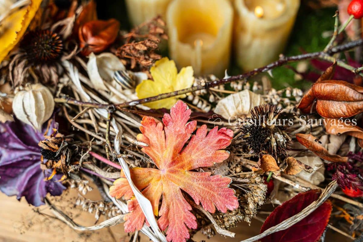 Décoration avec des feuilles cirées